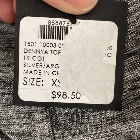 NWT Club Monaco Dennya Long Sleeve Top Silver Size XS - Picture 4 of 6